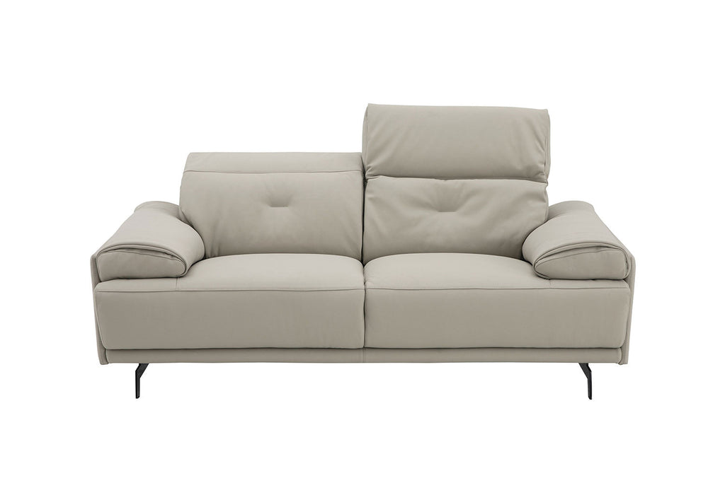 Dolce Vita Leather Power Reclining Loveseat in Milk Tea