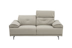 Dolce Vita Leather Power Reclining Loveseat in Milk Tea