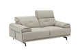 Dolce Vita Leather Power Reclining Loveseat in Milk Tea