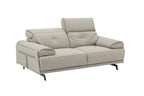 Dolce Vita Leather Power Reclining Loveseat in Milk Tea