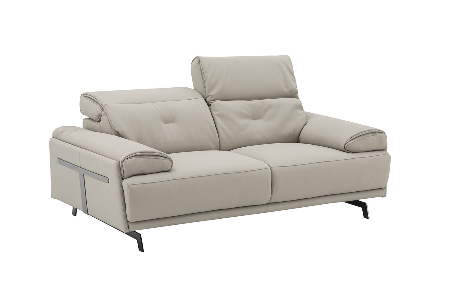 Dolce Vita Leather Power Reclining Loveseat in Milk Tea