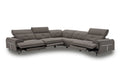 Dolce Vita Leather Power Reclining Sectional in Brownie