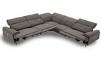 Dolce Vita Leather Power Reclining Sectional in Brownie