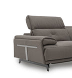 Dolce Vita Leather Power Reclining Sectional in Brownie