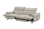 Dolce Vita Leather Power Reclining Sofa in Milk Tea