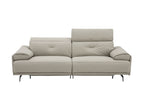 Dolce Vita Leather Power Reclining Sofa in Milk Tea