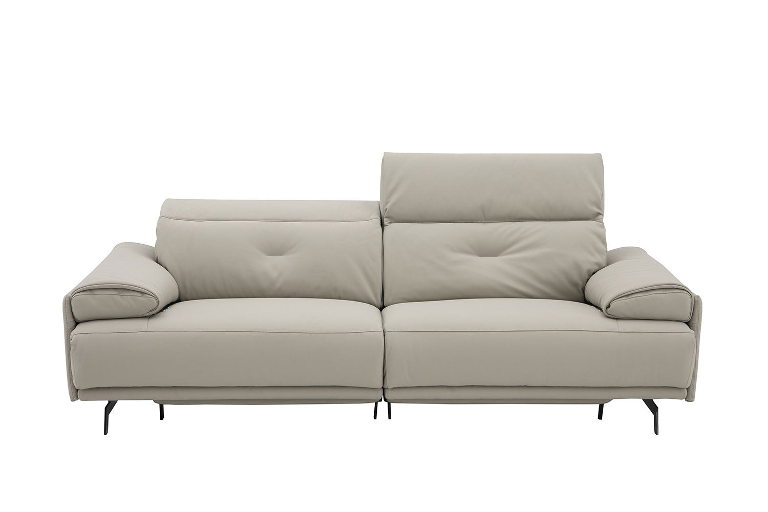 Dolce Vita Leather Power Reclining Sofa in Milk Tea