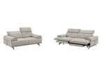 Dolce Vita Leather Power Reclining Sofa in Milk Tea