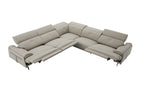 Dolce Vita Modern Leather Power Reclining Sectional in Milk Tea