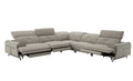Dolce Vita Modern Leather Power Reclining Sectional in Milk Tea