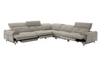 Dolce Vita Modern Leather Power Reclining Sectional in Milk Tea