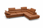 Forza A761 Italian Leather Sectional In Caramel