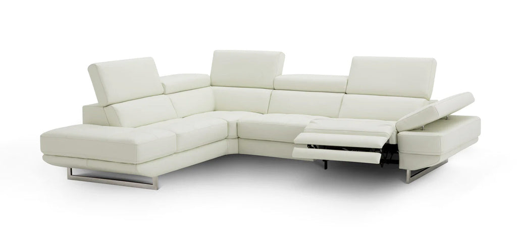 Annalaise Reclining Leather Sectional in Snow White | J&M Furniture