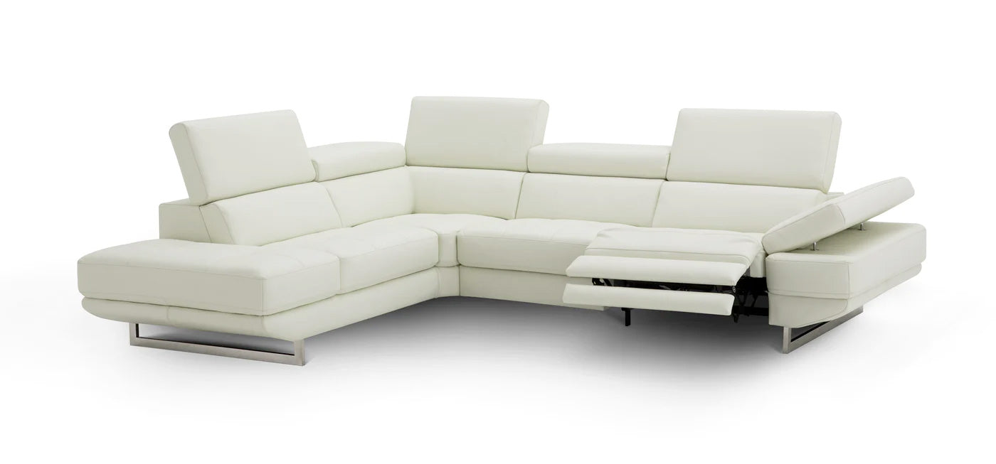 Annalaise Reclining Leather Sectional in Snow White | J&M Furniture