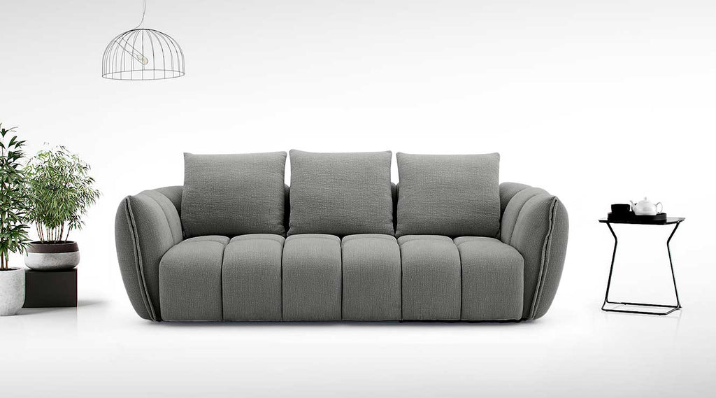 Lennox Fabric Loveseat in Dark Grey | J&M Furniture