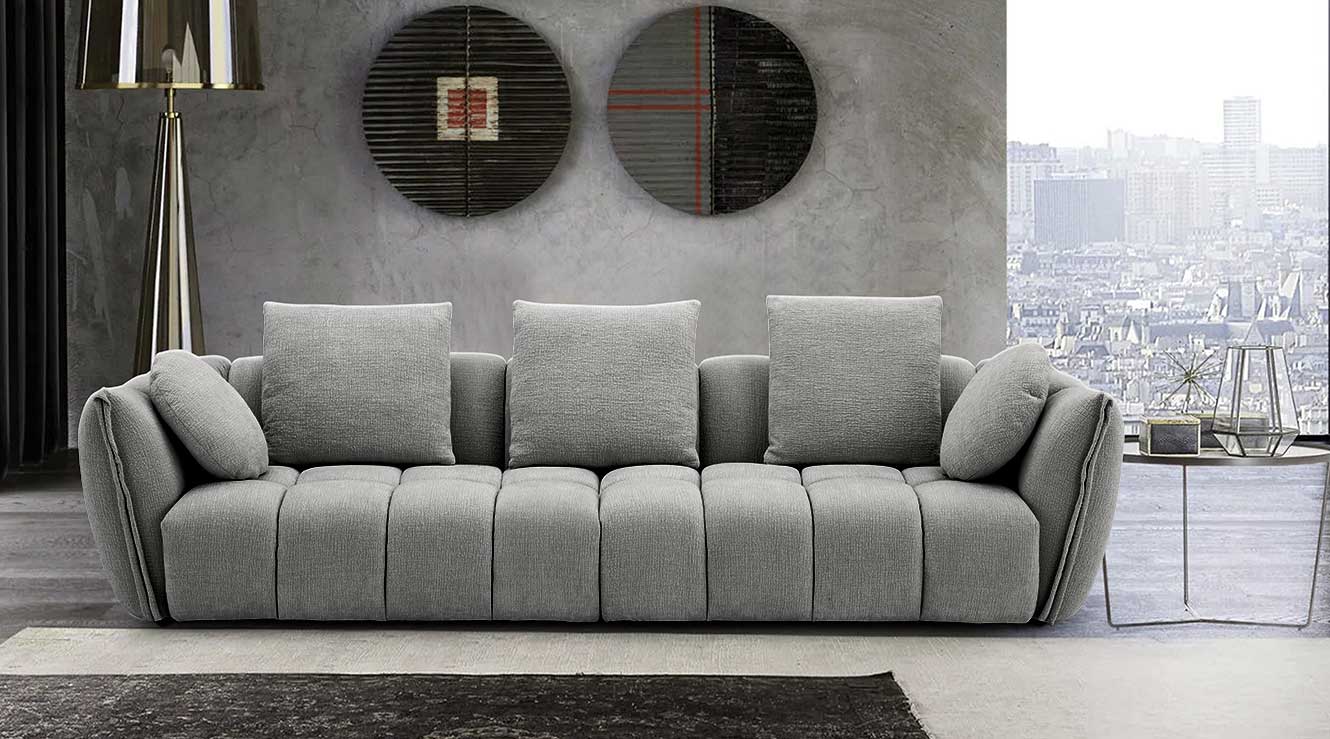 Lennox Fabric Sofa in Dark Grey | J&M Furniture