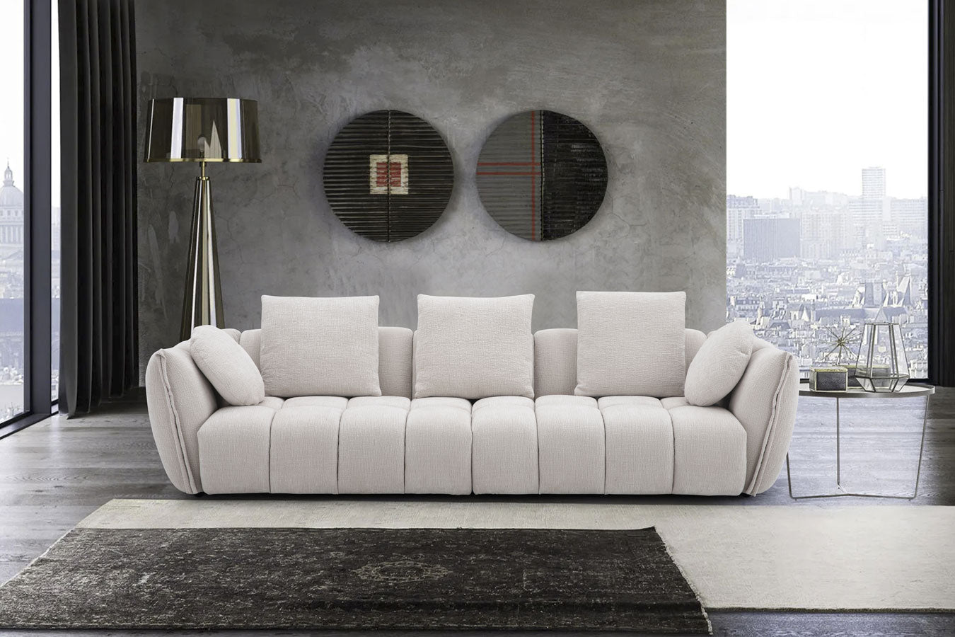 Lennox Fabric Sofa in Light Grey | J&M Furniture