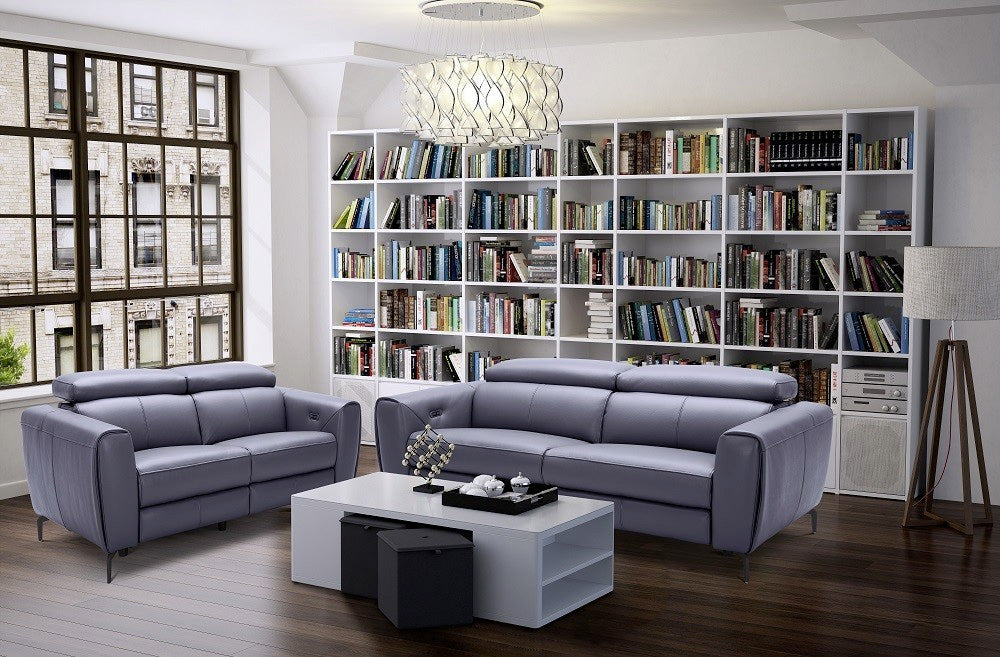Lorenzo Motion Loveseat in Blue-Grey (K) | J&M Furniture