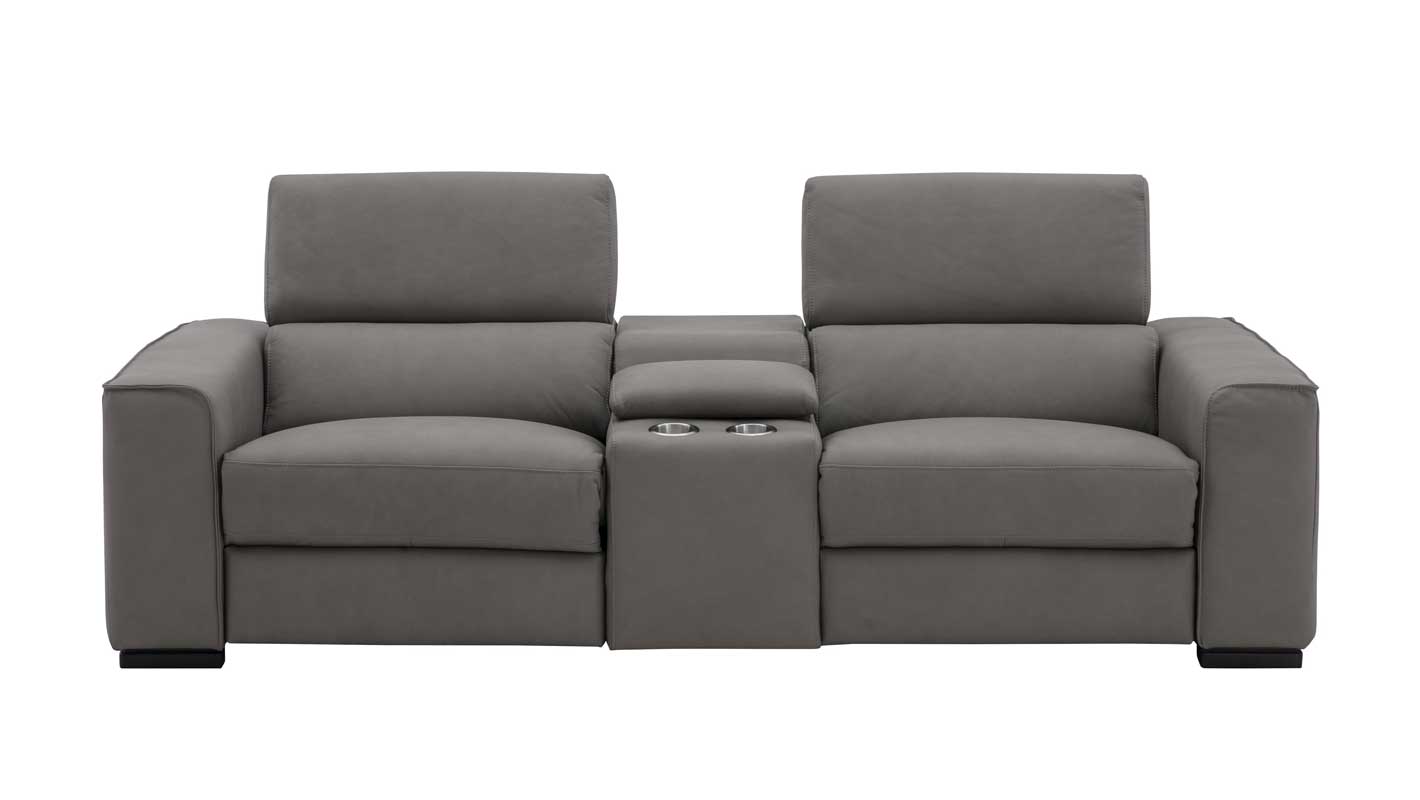 Picasso Love Seat with Console – Truffle Leather