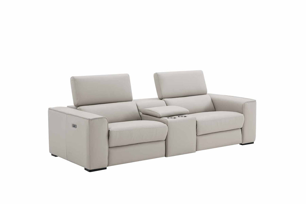 Picasso Loveseat with Console In Silver Grey | J&M Furniture