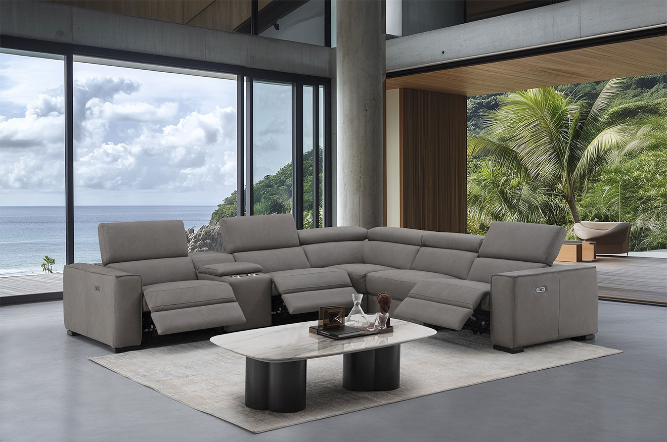 Picasso Power Sectional in Truffle | J&M Furniture