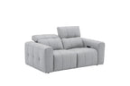Prescott Leather Loveseat in Grey | J&M Furniture