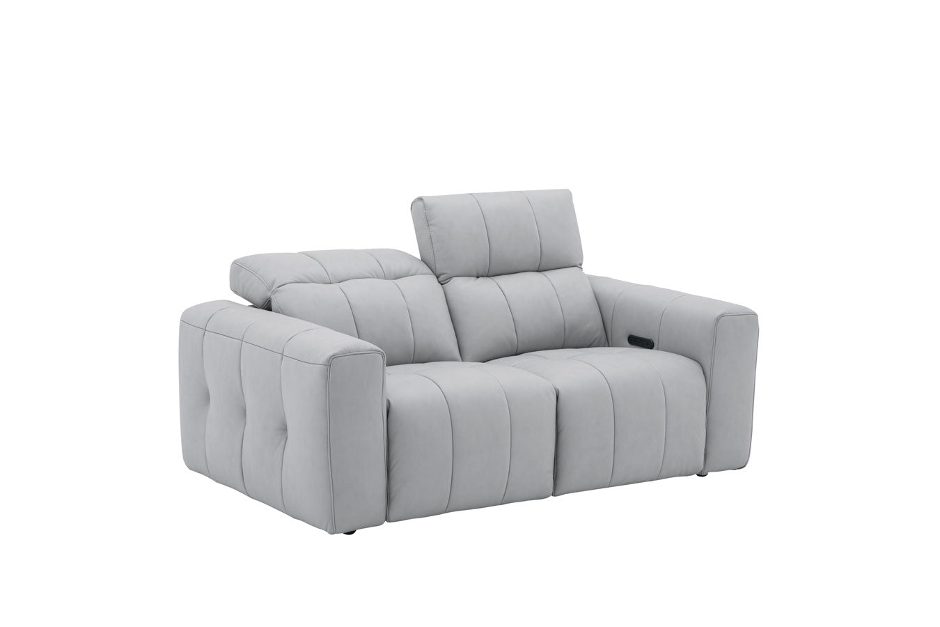 Prescott Leather Loveseat in Grey | J&M Furniture
