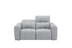 Prescott Leather Loveseat in Grey | J&M Furniture