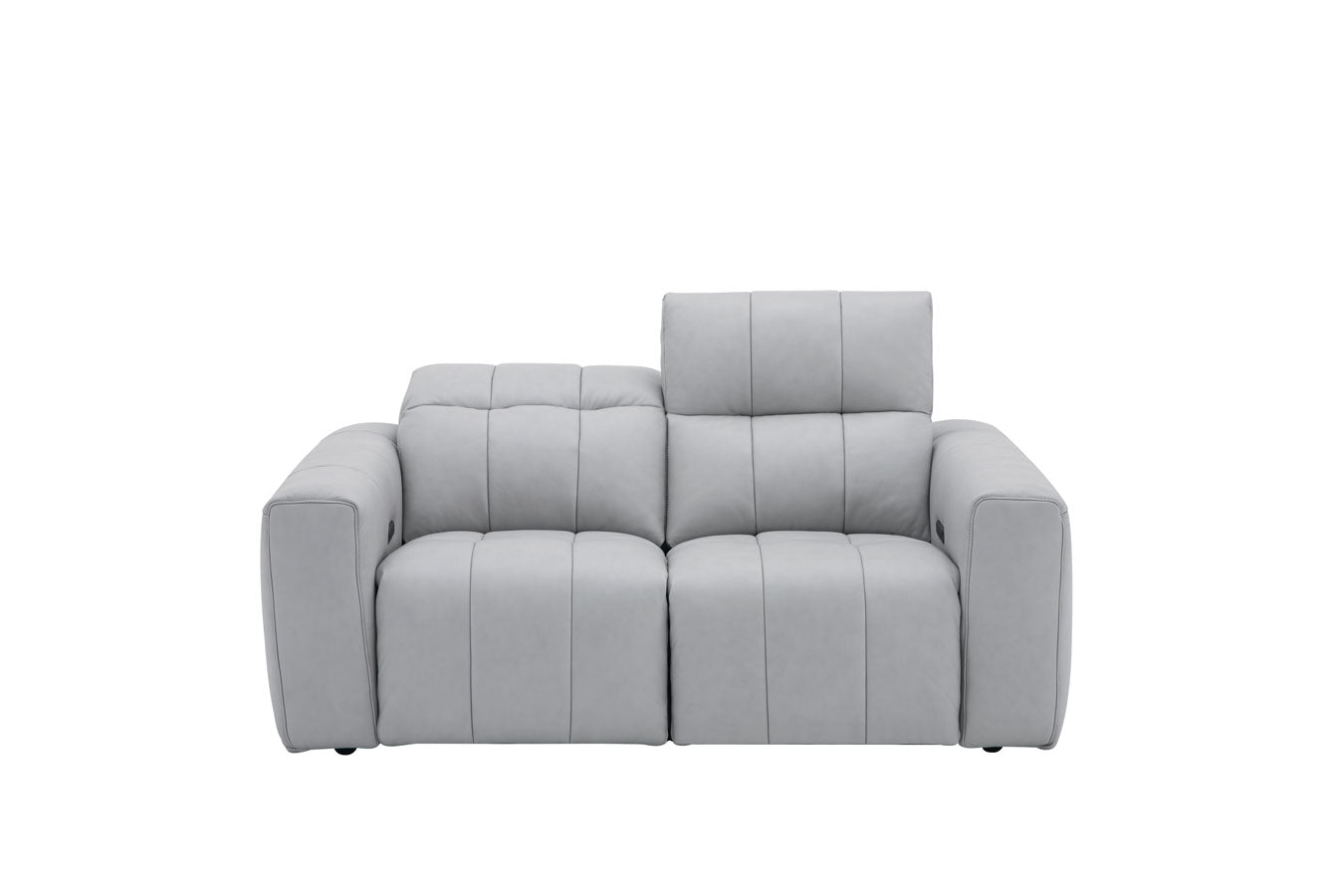 Prescott Leather Loveseat in Grey | J&M Furniture