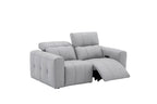 Prescott Leather Loveseat in Grey | J&M Furniture
