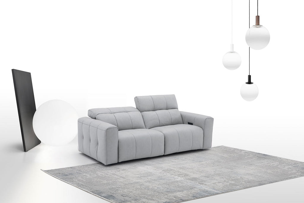 Prescott Leather Sofa in Light Grey | J&M Furniture