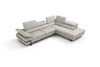Rimini Italian Leather Sectional in Light Grey (i867)