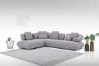 Savannah Fabric Sectional in Grey | J&M Furniture