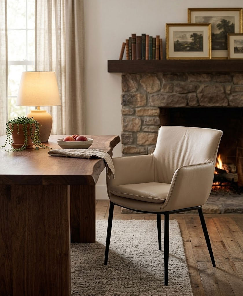 Kani Leather Armchair in Light Mocha | J&M Furniture