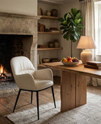 Kora Leather Armchair in Frost | J&M Furniture