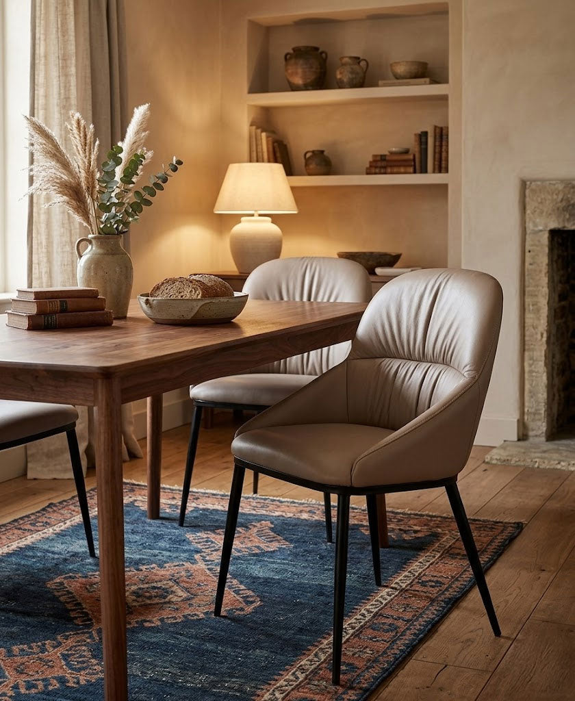 Kora Leather Chair in Wheat (Pair) | J&M Furniture