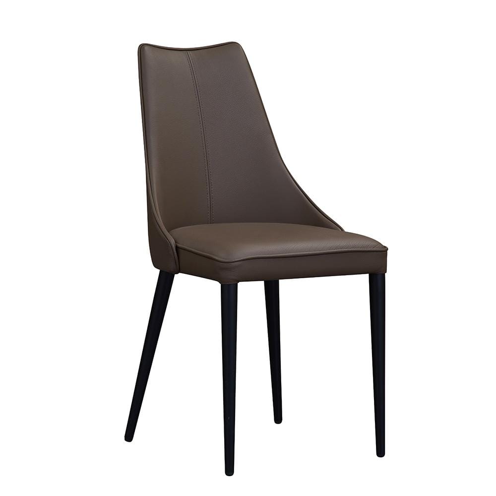 Milano Leather Dining Chair in Chocolate (Pair)