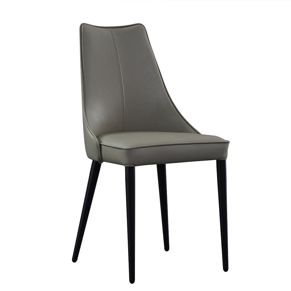 Milano Leather Dining Chair in Light Grey (Pair)