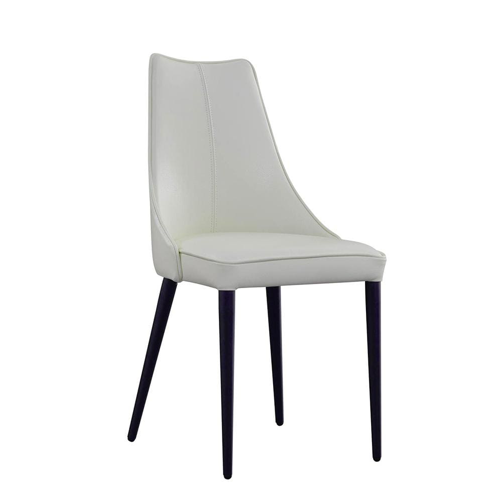 Milano Leather Dining Chair in Off White (Pair)