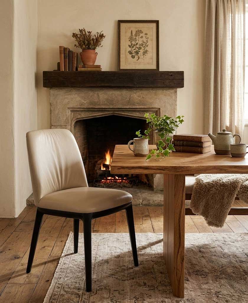 Osaka Leather Chair in Light Mocha (pair) | J&M Furniture