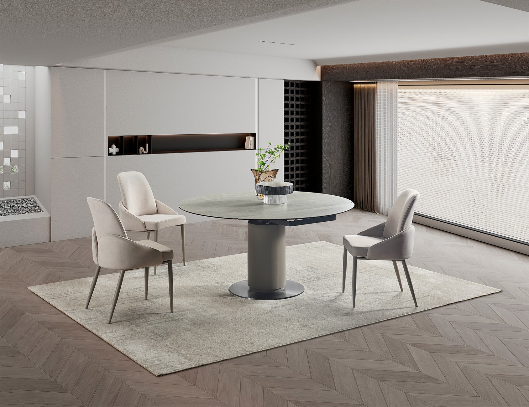RH 130 Round Extendable Table | J&M Furniture