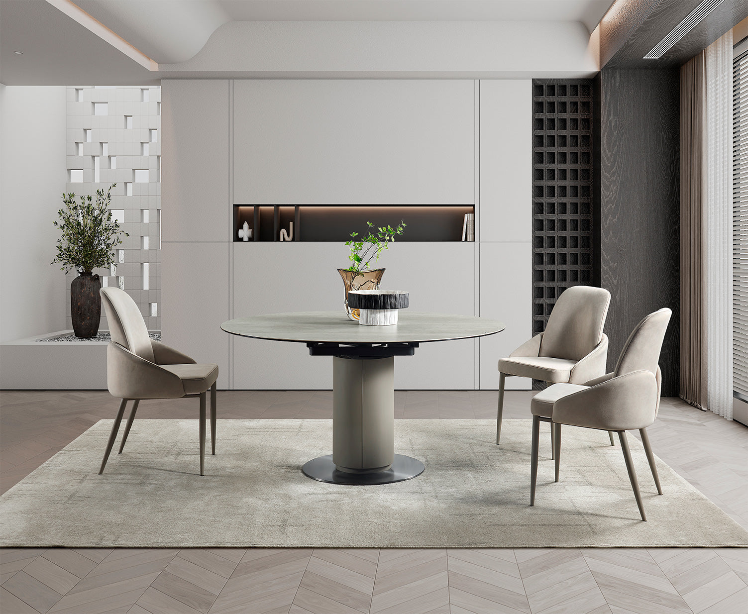 RH 130 Round Extendable Table | J&M Furniture