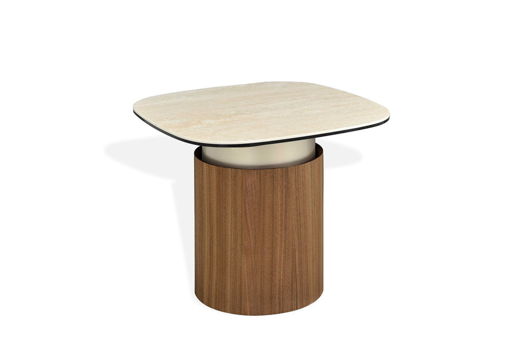 Balsato End Table with Travertine Look Ceramic Top | J&M Furniture