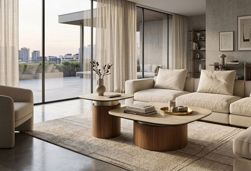 Balsato End Table with Travertine Look Ceramic Top | J&M Furniture