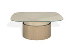 Essenza Coffee Table Champagne Gold Glass Top Modern