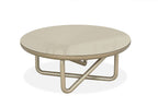Linea Coffee Table Champagne Gold Glass Top with Metal Base | J&M Furniture