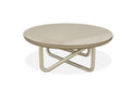 Linea Coffee Table Champagne Gold Glass Top with Metal Base | J&M Furniture