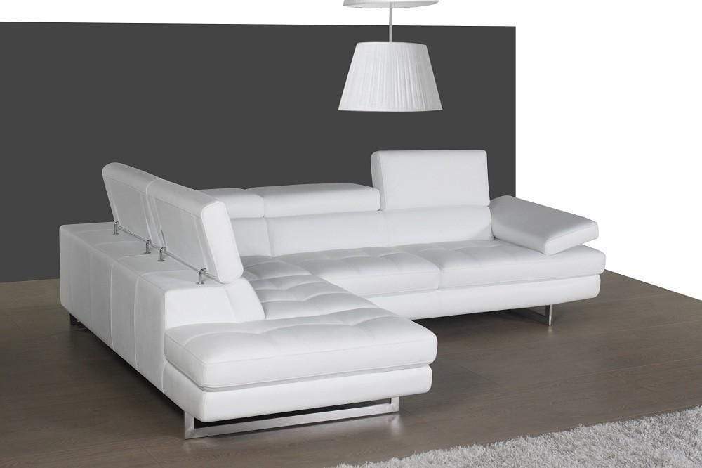 Forza A761 Italian Leather Sectional In Freesia