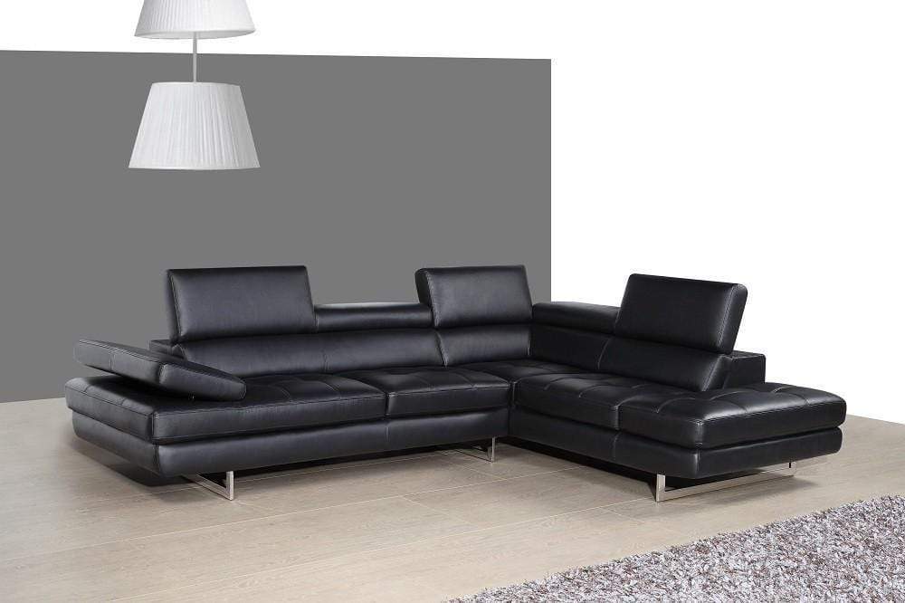Forza A761 Italian Leather Sectional In Peanut