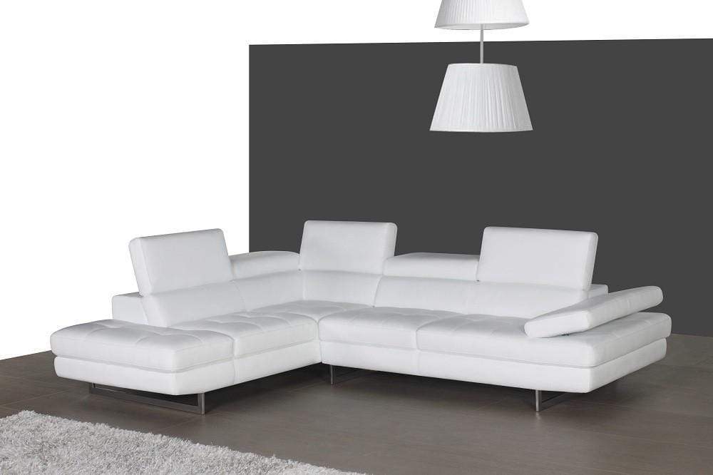 Forza A761 Italian Leather Sectional In Peanut